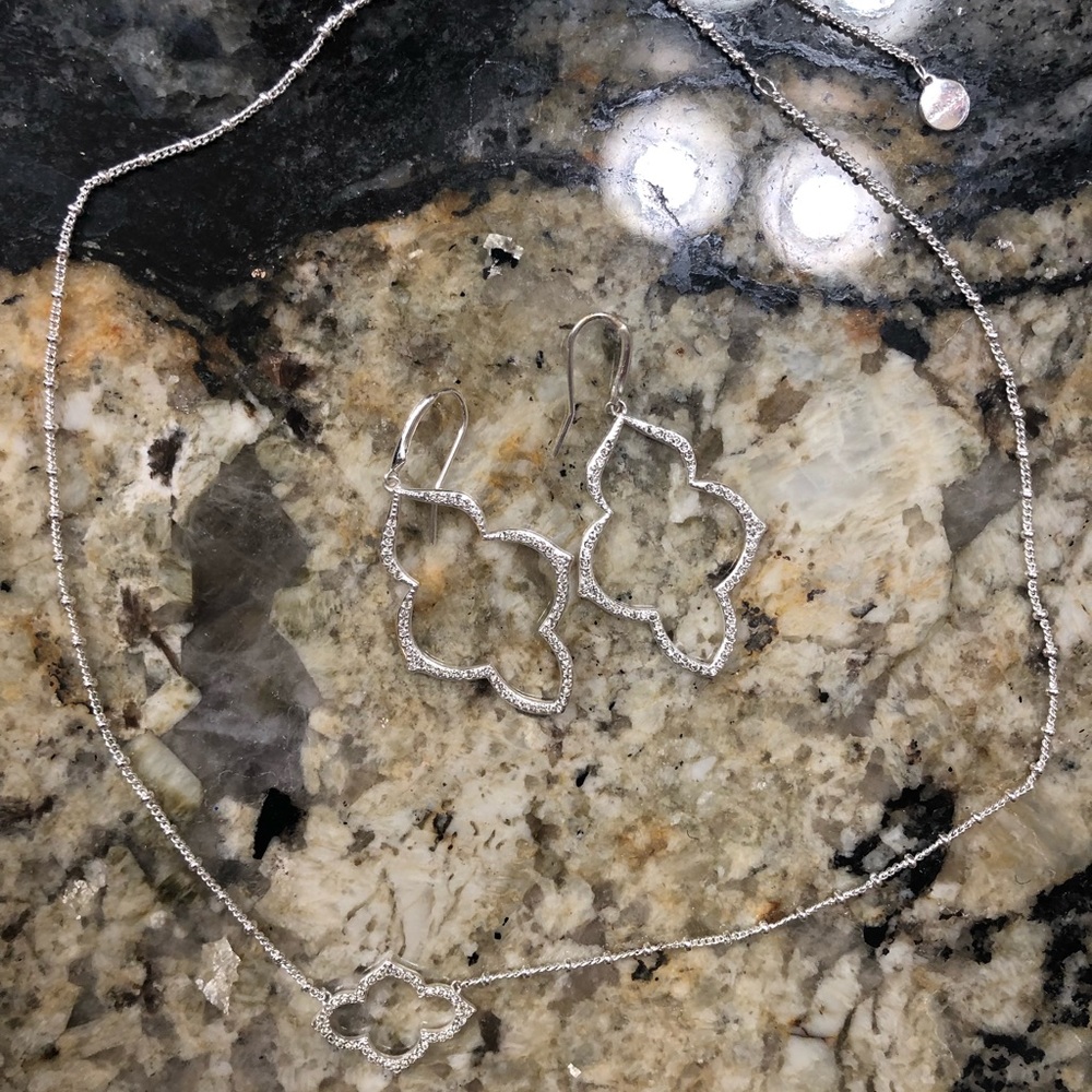 Stella & Dot Silver Pave Arabesque Set